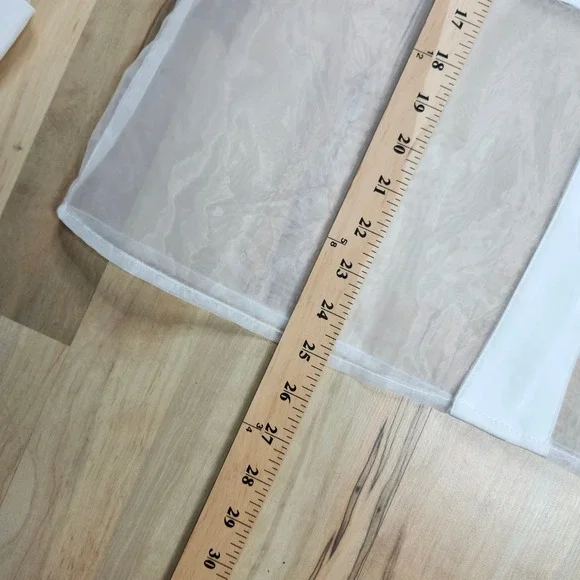 COMMENSE Sheer Button Down Top Blouse White XS - Picture 9 of 9